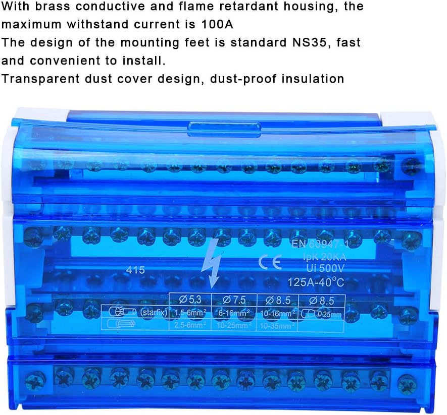 4-Level Single Phase Terminal Block Distribution Box with Transparent Dust Cover Junction Box