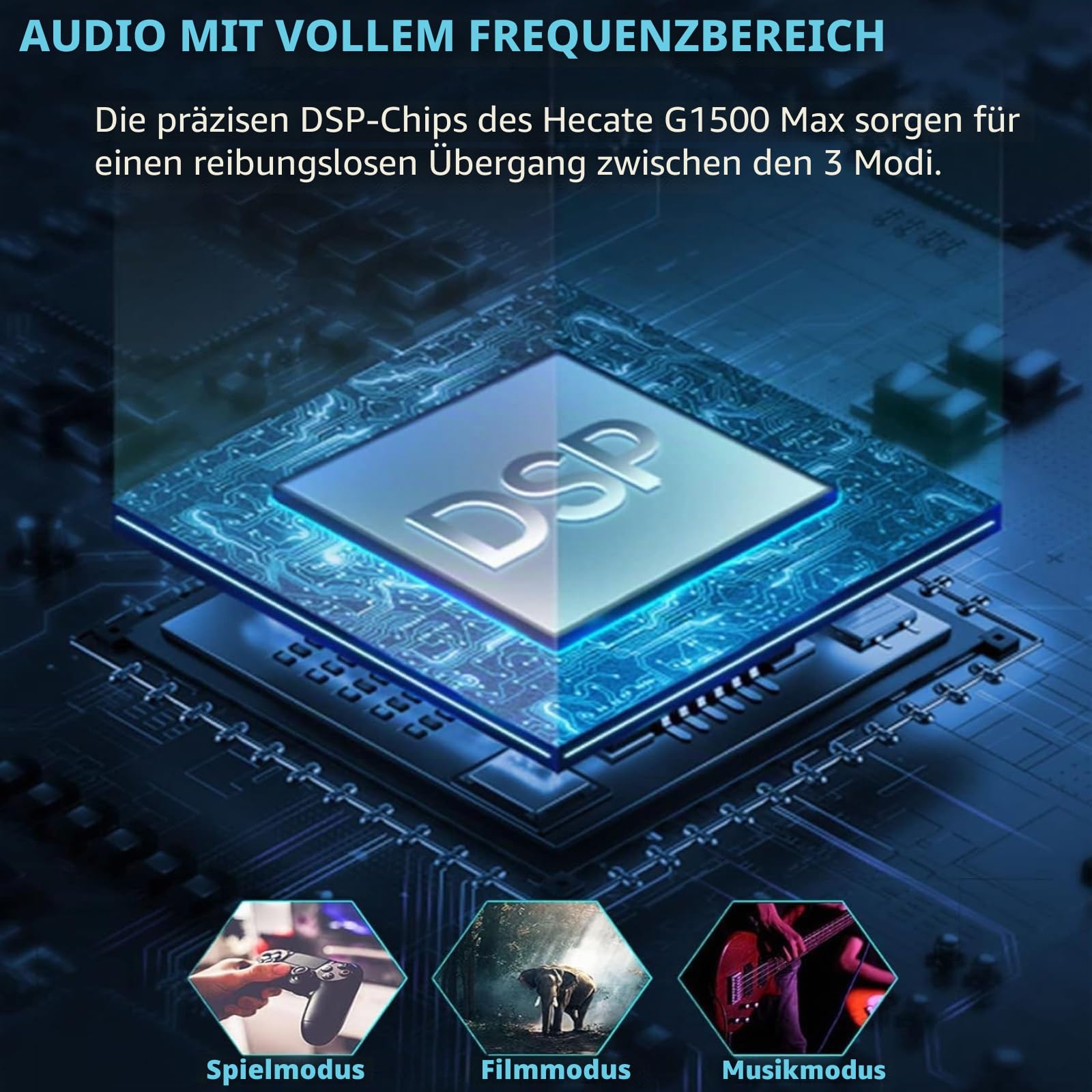Edifier Hecate G1500 MAX 2.1 Computer-Lautsprecher-System, 60W Gaming-Lautsprecher mit Subwoofer Line Out, RGB-Licht, Bluetooth 5.3, USB, Typ-C, 3.5mm AUX-Eingang (Schwarz)