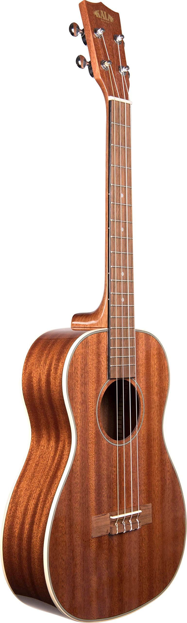 Kala KA-BG Gloss Mahogany Baritone Ukulele - Natural Bundle with Hard Case, Tuner, Strap, Austin Bazaar Instructional DVD, and Polishing Cloth