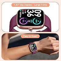 Vista 3 de Reloj inteligente para mujeres y hombres, pantalla táctil HD de 1.83 pulgadas, IP68, impermeable, rastreador de actividad física con llamadas
