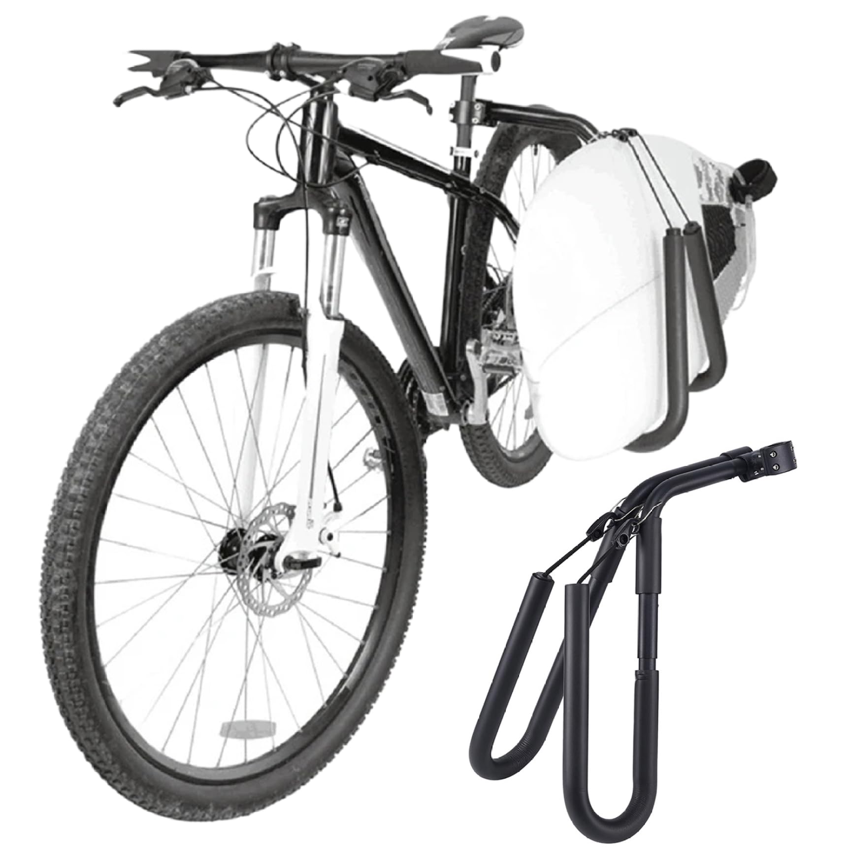 Rack de vélos à Planche de Surf, Porte-Panneaux à vélo réglable, Porte-Surf en Aluminium, Support Planche Facile Retirer pour Les Panneaux Courts