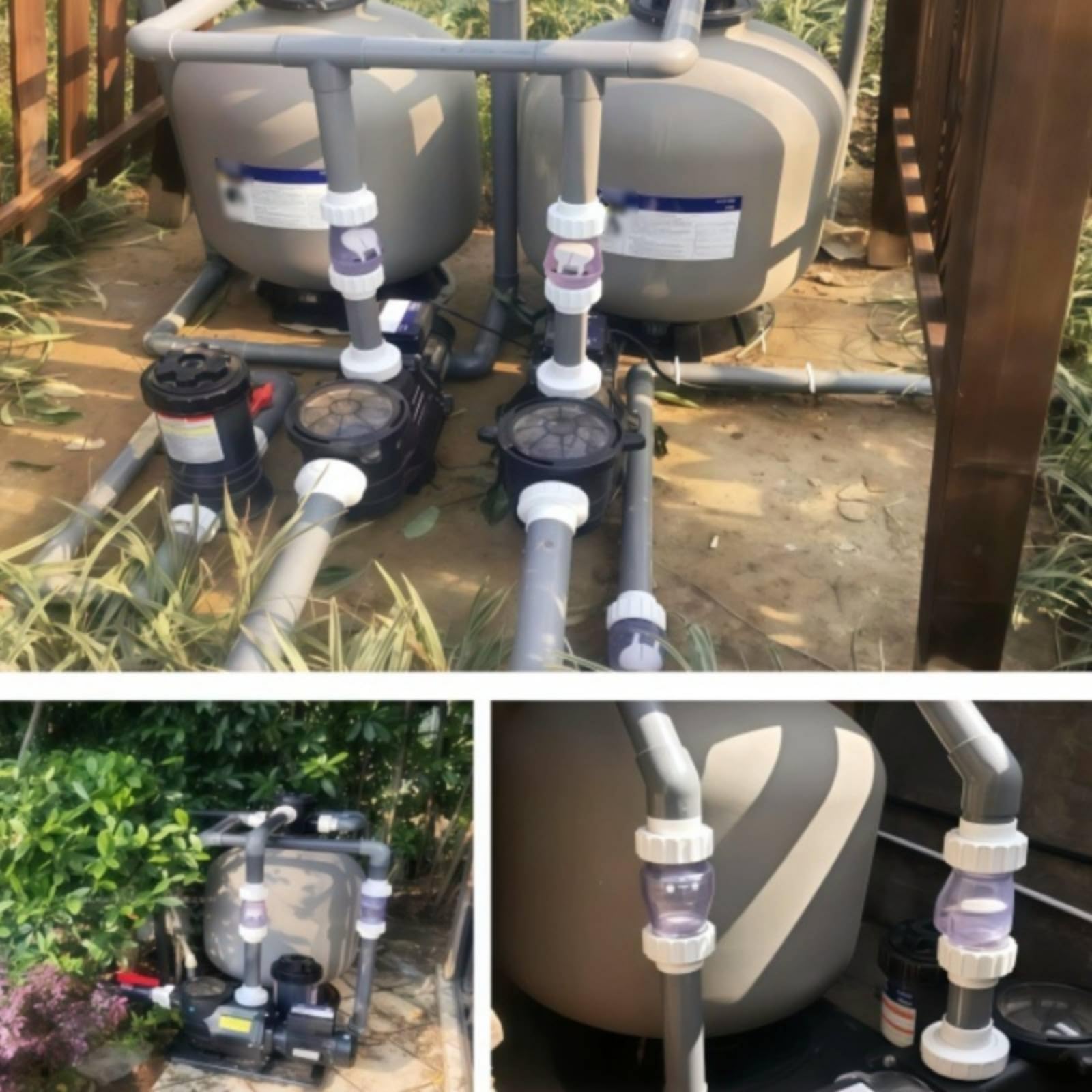 Válvula Antirretorno para Piscina Válvula de Retención Válvula de Control Acople en Línea Transparente Plástico Resistente con Conexiones Roscadas, 1.5 Pulgadas DN50