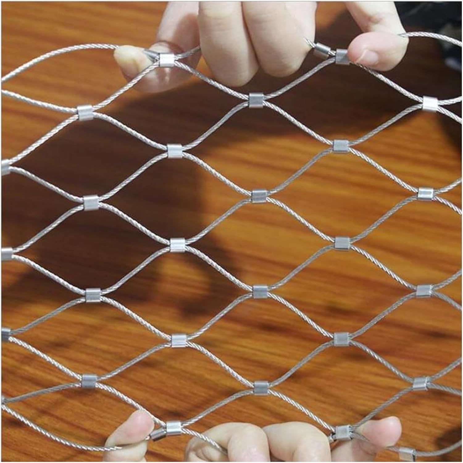 VXHCS 304 Stainless Steel Woven Wire Mesh Roll, Flexible Impact Resistance Safety Netting, 3cm/1.5mm Flexible Cable Mesh, Poultry Breeding Netting (1.5x2m)