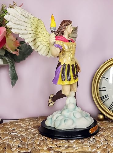 Miniatura 8 de Ebros Iglesia Católica Ortodoxa Ortodoxa Oriental Bizantina Arcángel del Consejo Angélico San Uriel sosteniendo la antorcha Estatua de fuego de Dios