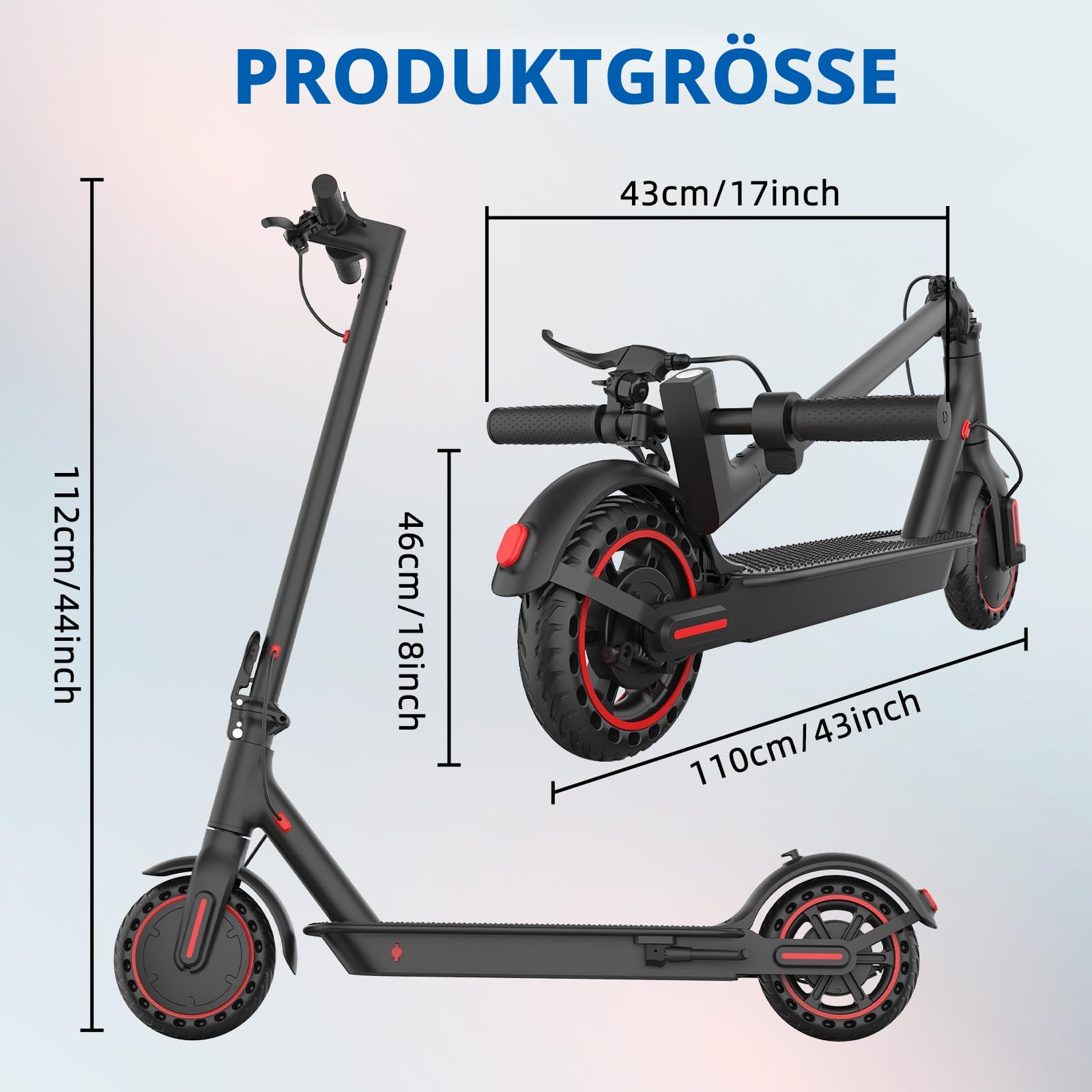 8,5 Zoll Elektroroller, E-Roller mit Straßenzulassung,3 Geschwindigkeitsmodi, 10,4 Ah Klasse A Akku, mit App-Steuerung,35 km Reichweite & 120 kg Tragkraft