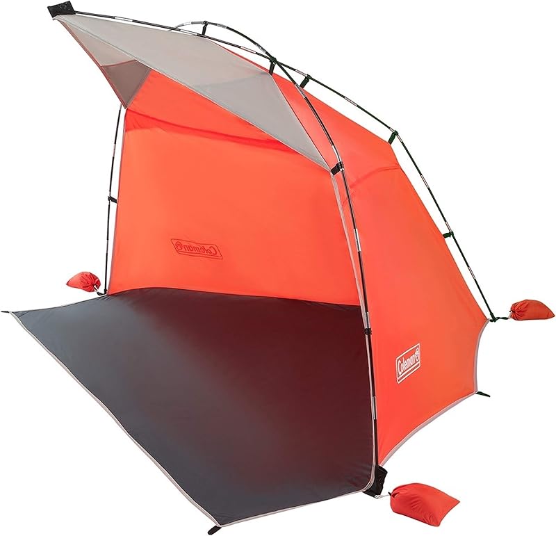 Coleman Skyshade Portable Sun Shelter, Easy Setup with Pre-Attached Poles, Canopy Provides Cover from Sand & Sun, Great for Beach, Park, Tailgating, Camping, Backyard & More