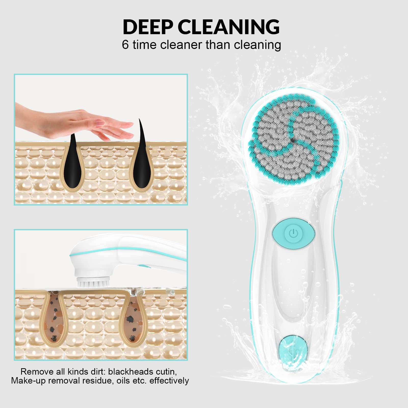 Juego de cepillos giratorios de limpieza facial, 4 cabezales exfoliantes, limpiador facial eléctrico para mujeres y hombres, limpieza profunda, exfoliación suave y masaje, impermeable, recargable