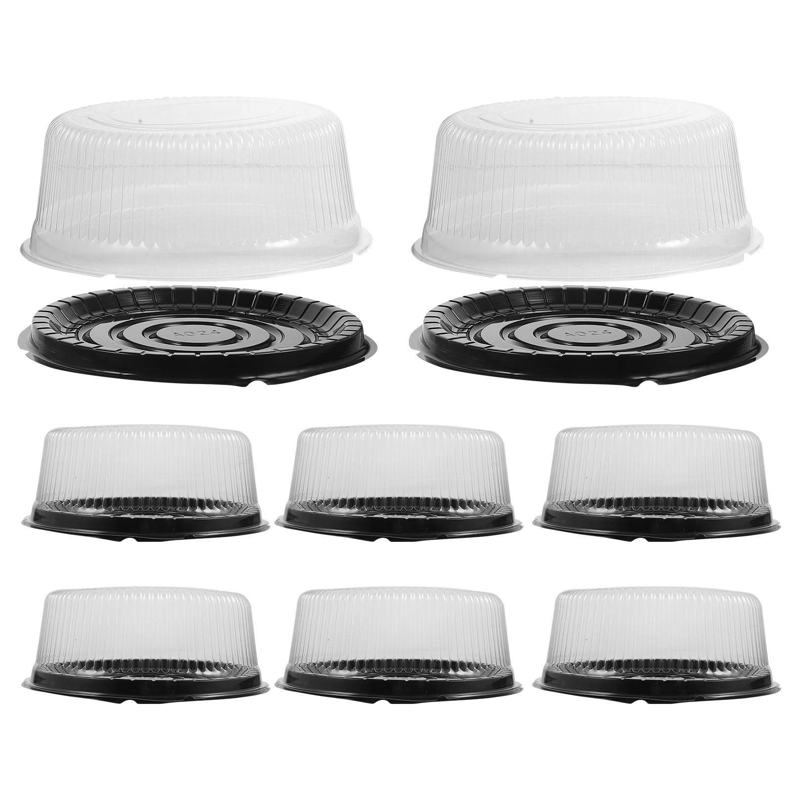 Baluue 10pcs Cake Box Cheesecakes Container Dessert Cake Slice Container Disposable Cake Containers with Lids Round Cake Carriers Cake Display Stand Tray Cover Plastic Dome