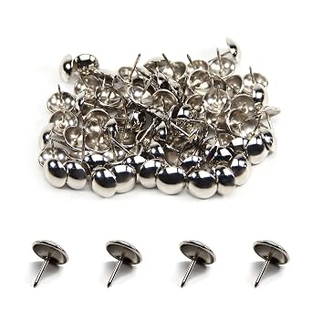 80Pcs 5/8"16mm Upholstery Nails Tacks Stainless Steel Furniture Sofa Thumb Tacks Nails Pins for Upholstered Furniture Cork Board