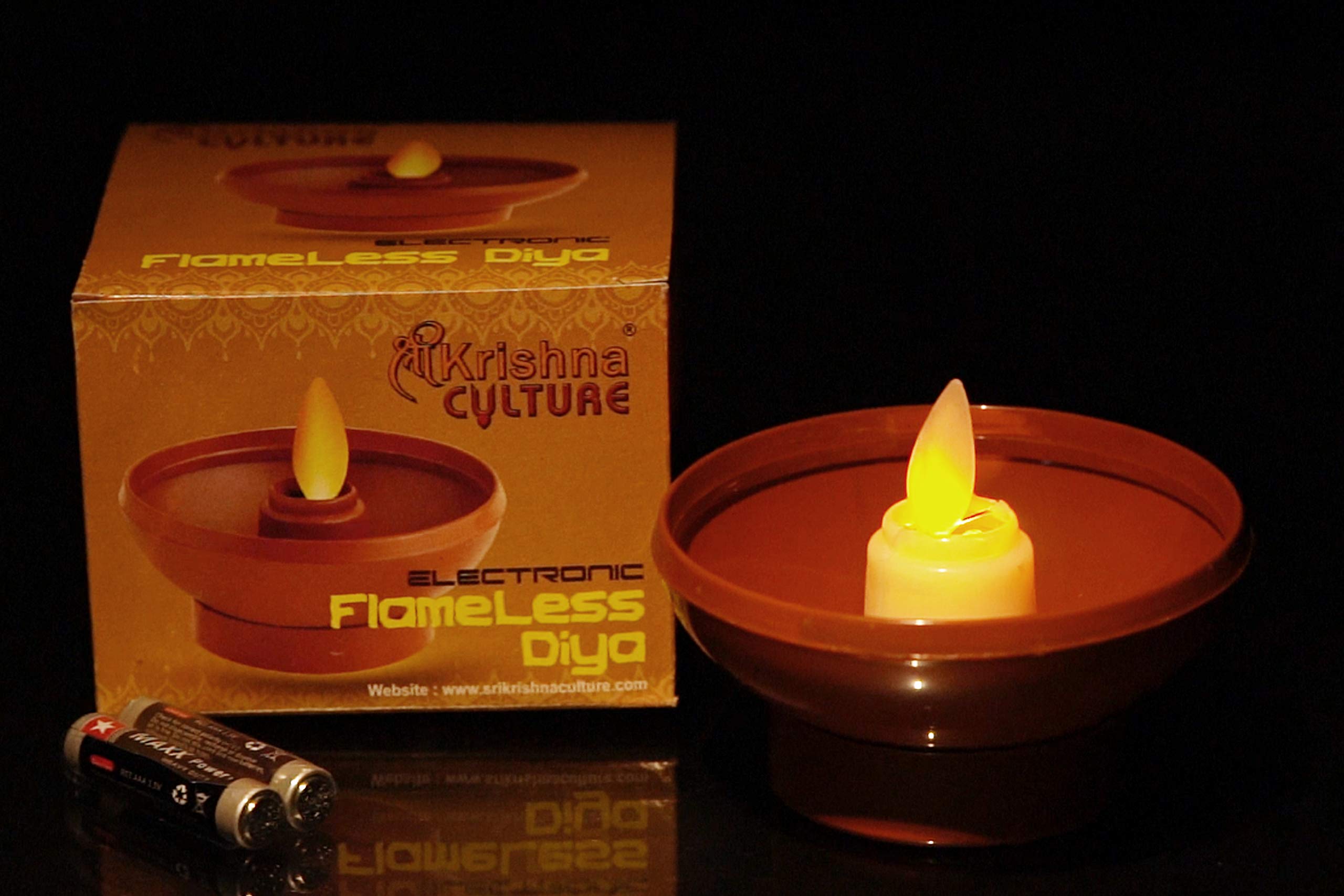 Buy Sri Krishna CultureFlameless LED Flickering Flame Diya/CandleReal