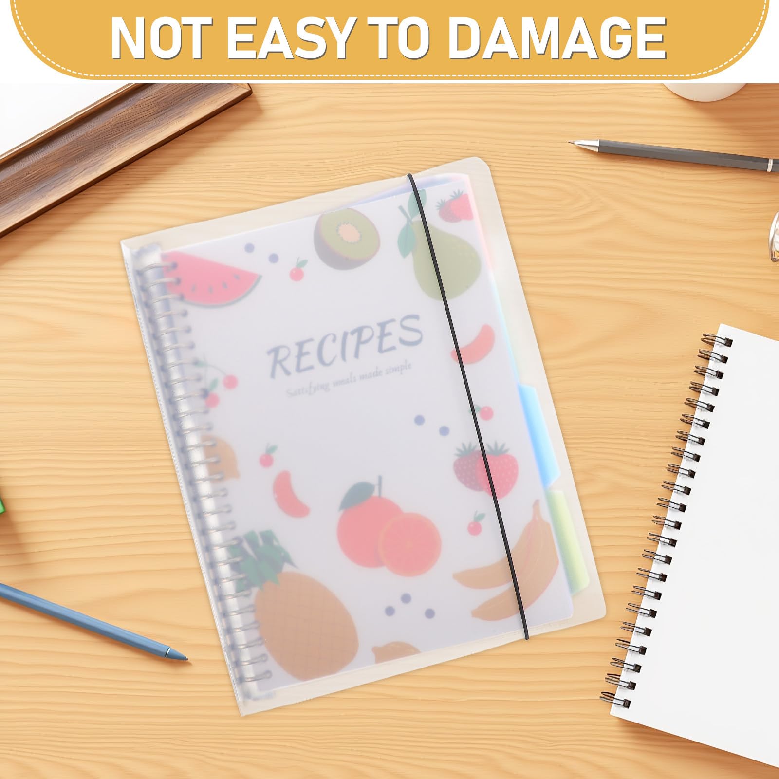 DOITOOL Quaderno di Ricette Copertina Rigida Raccoglitore di Ricette Fai da Te Pagine Resistenti Agli Strappi Domestiche per Organizzazione in Cucina