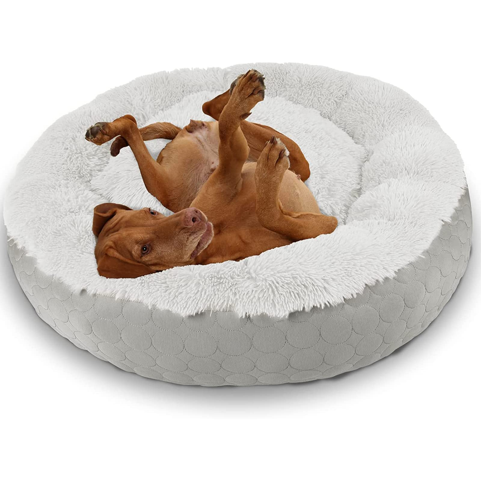 ANWA Dog Donut Bed Calming Bed Donut Round, Fluffy Dog Bed Medium Large