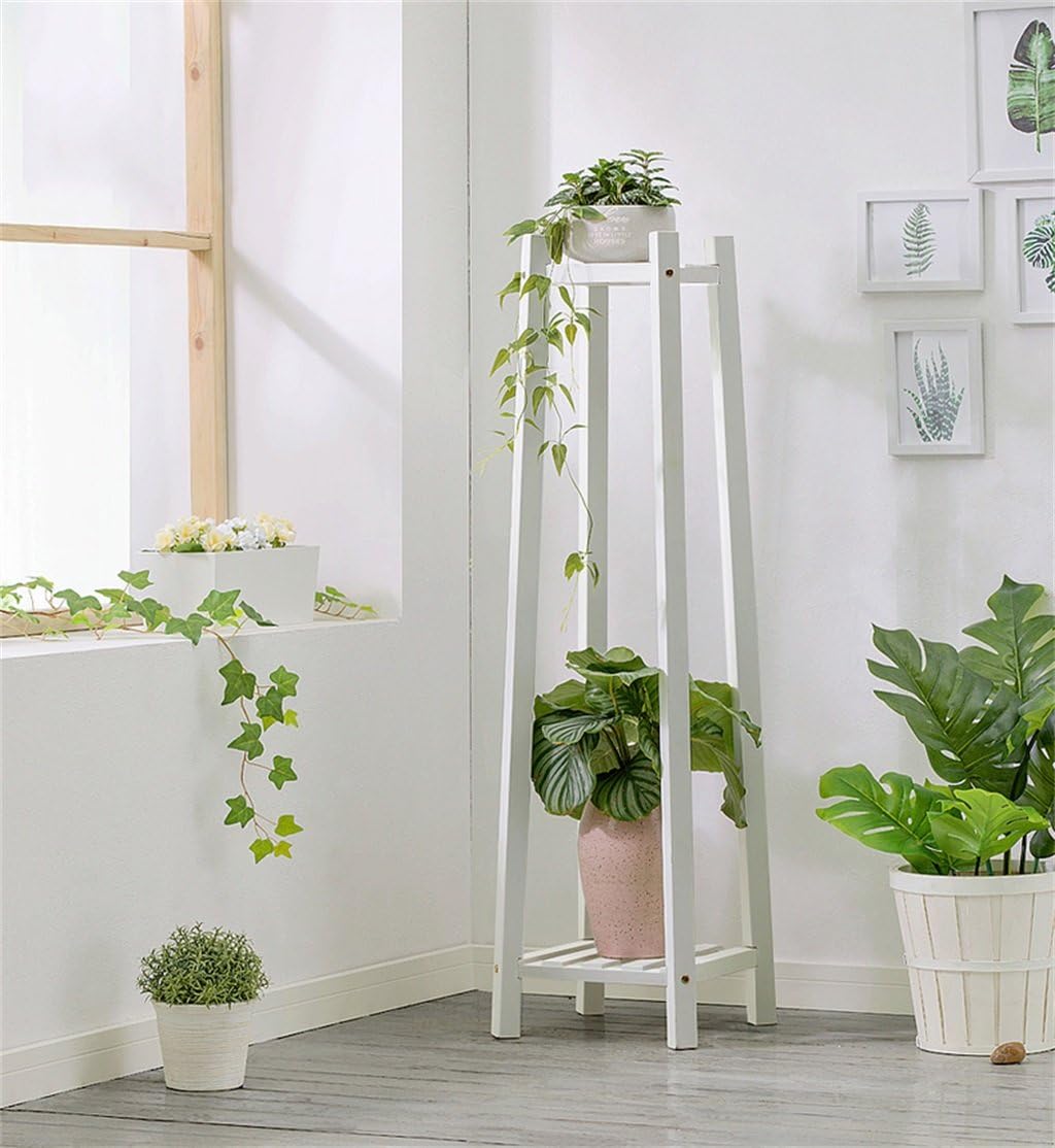 Flower Pot Holder 2-Tier Solid Wood Flower Shelf/Flower Racks in The Living Room Bedroom Balcony Multi-Functional Shelf Indoor Corner Flower Stand (Color : #2, Size : 30×30×120CM)