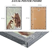 Vista 77 de Dark Brown 12x18 Frame Set of 3 - Rustic Woodgrain 12 x 18 Poster Frame with Plexiglass for Wall Gallery Display, 12x18 Picture Frame for Puzzles