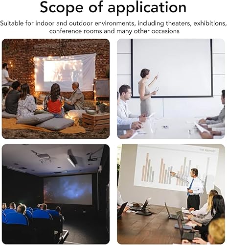Miniatura 4 de Pantalla de proyección, 72 pulgadas, 43, blanco, mate, proyección frontal y trasera, montaje en pared, tela de poliéster sintético