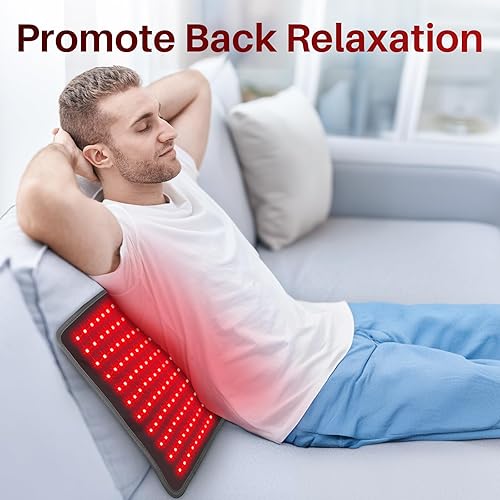 Miniatura 4 de Comfytemp Almohadilla de terapia de luz roja para cuerpo, envoltura grande de terapia de luz infrarroja cercana con temporizador, envoltura de