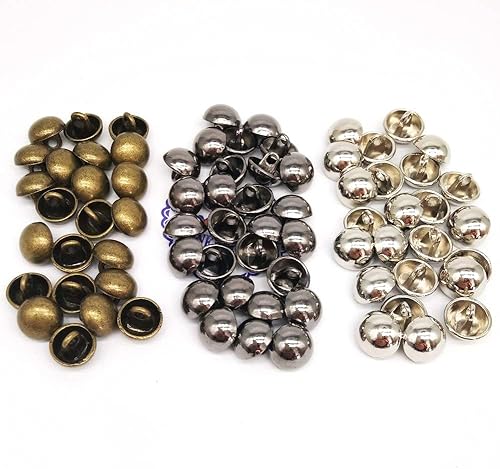 Miniatura 4 de HONEYSEW Botones de costura de capa de aleación de metal de 0.394 in, botones de cúpula de vástago de Mashroom de 100 unidspaquete, platanegrobronce