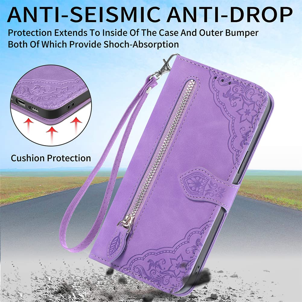 COMAKU Cover Retrò In Pelle Per Xiaomi Poco F4 5G - Custodia Portafoglio Rossa Con Slot E Supporto
