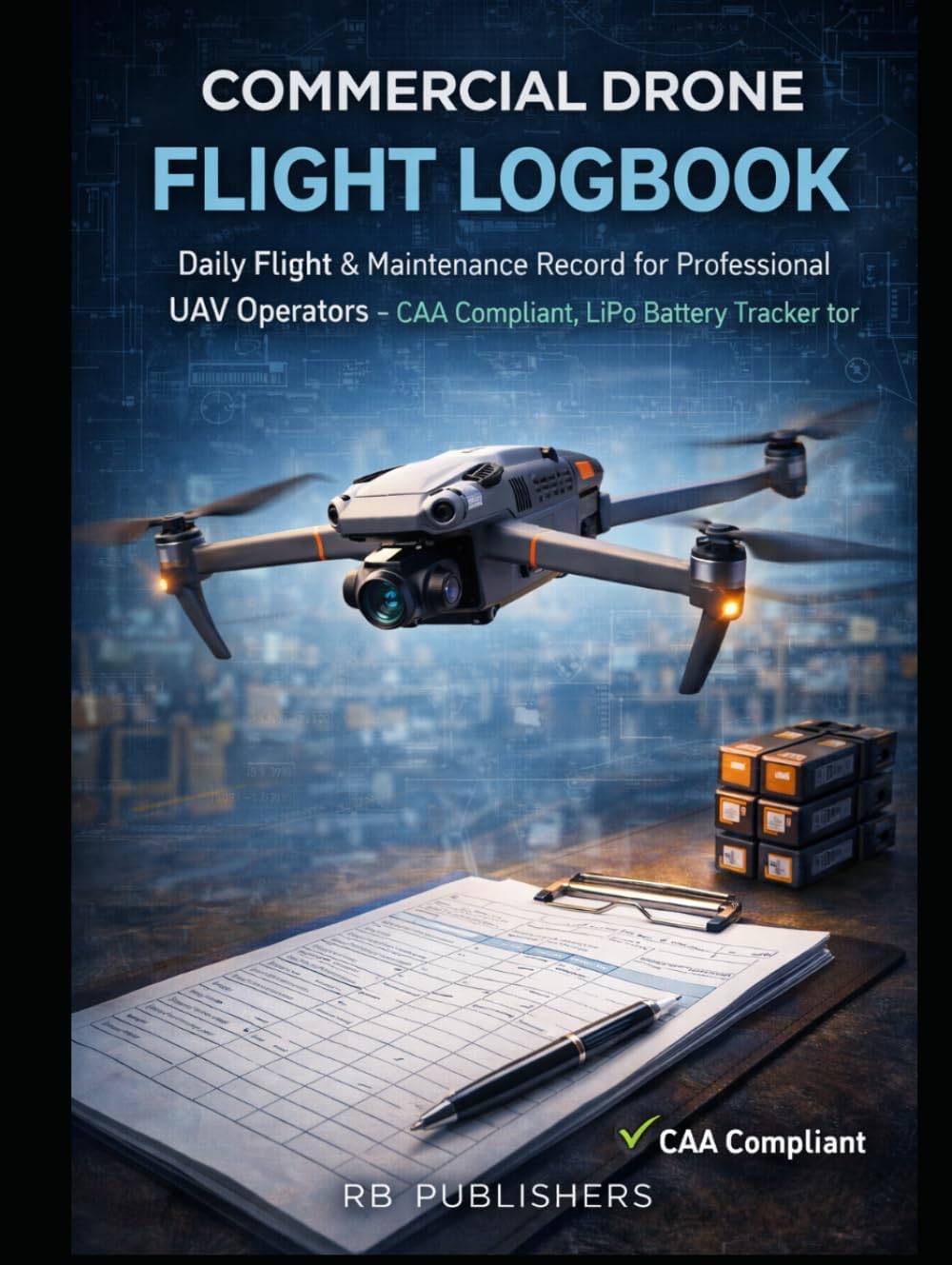 Commercial Drone Flight Logbook: Daily Flight & Maintenance Record for Professional UAV Operators – CAA Compliant, LiPo Battery Tracker Included