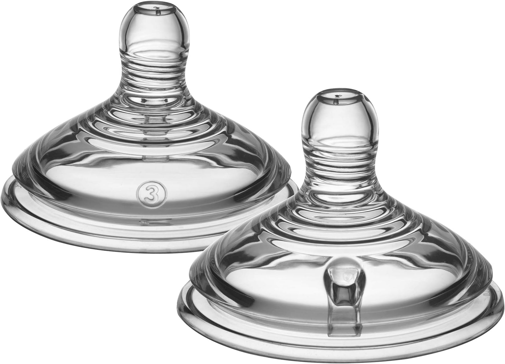 Tommee Tippee Natural start Baby Bottle Teats, Breast-Like, Anti-Colic Valve, Soft Silicone, Fast Flow, 6m+, Pack of 2
