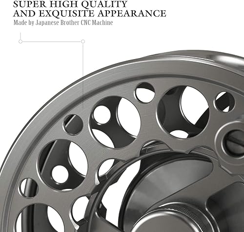 Miniatura 4 de Piscifun Sword Fly - Carrete de pesca con mosca con cuerpo y carrete de aleación de aluminio mecanizado CNC, 56 gris espacial y Piscifun Sword