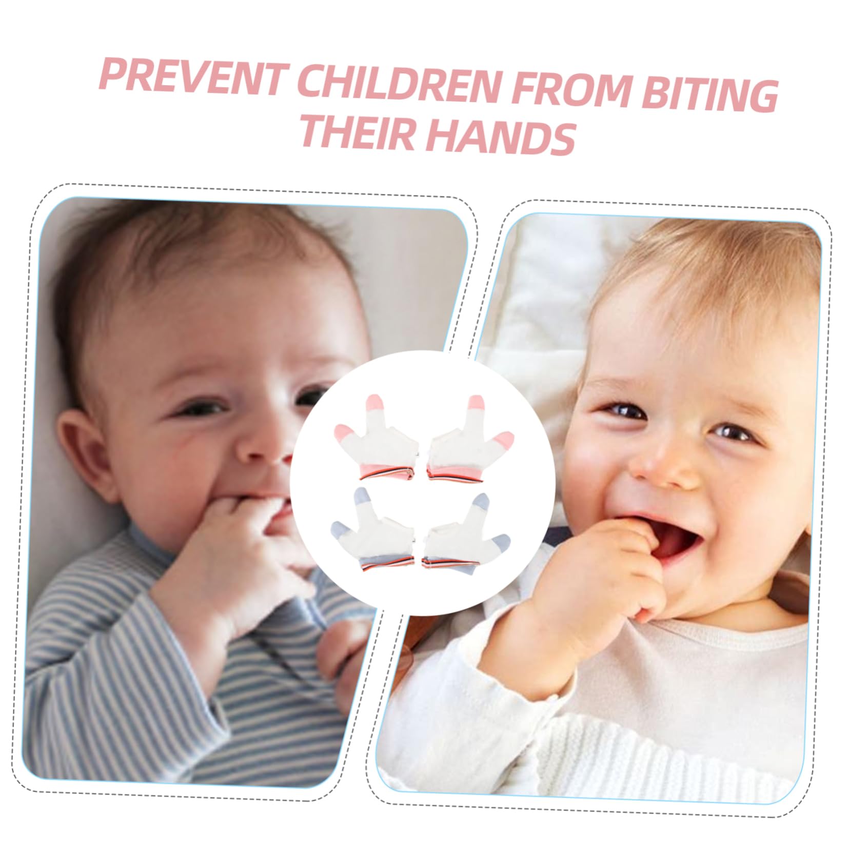 PACKOVE Newborn Mittens 2 Pairs Breathable Nylon Gloves Boys and Girls Grooming Anti-scratch Protection Random Style