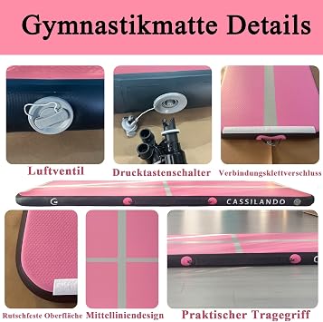 Air Gymnastics Track Tumbling Mat 10ft/13ft/16ft Training mat, 4 inches Thick Air Tumble Track Mat with Electric Pump for Home Use/Gym/Yoga/TrainingOutdoor
