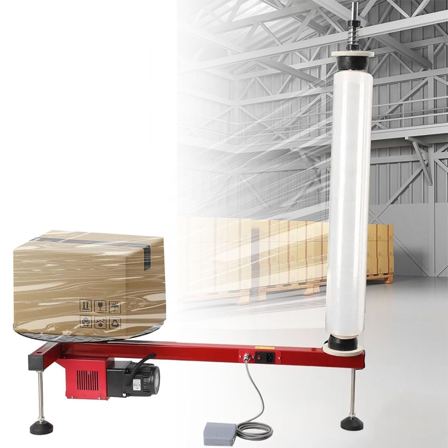 Stretch-Wickelmaschine mit Folienspender, Palettenwickler, 50 U/min Geschwindigkeit, hohe Effizienz für Industrieverpackungen
