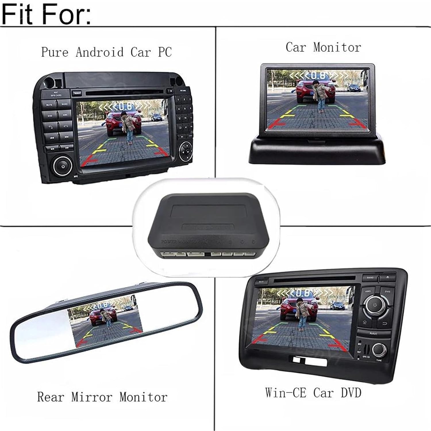 Reverse Backup Radar Video Parking Sensor Kit Car Reverse Backup Radar Assistance Auto Monitor Digital Display Replacement for Camera System(Blue)(Black)