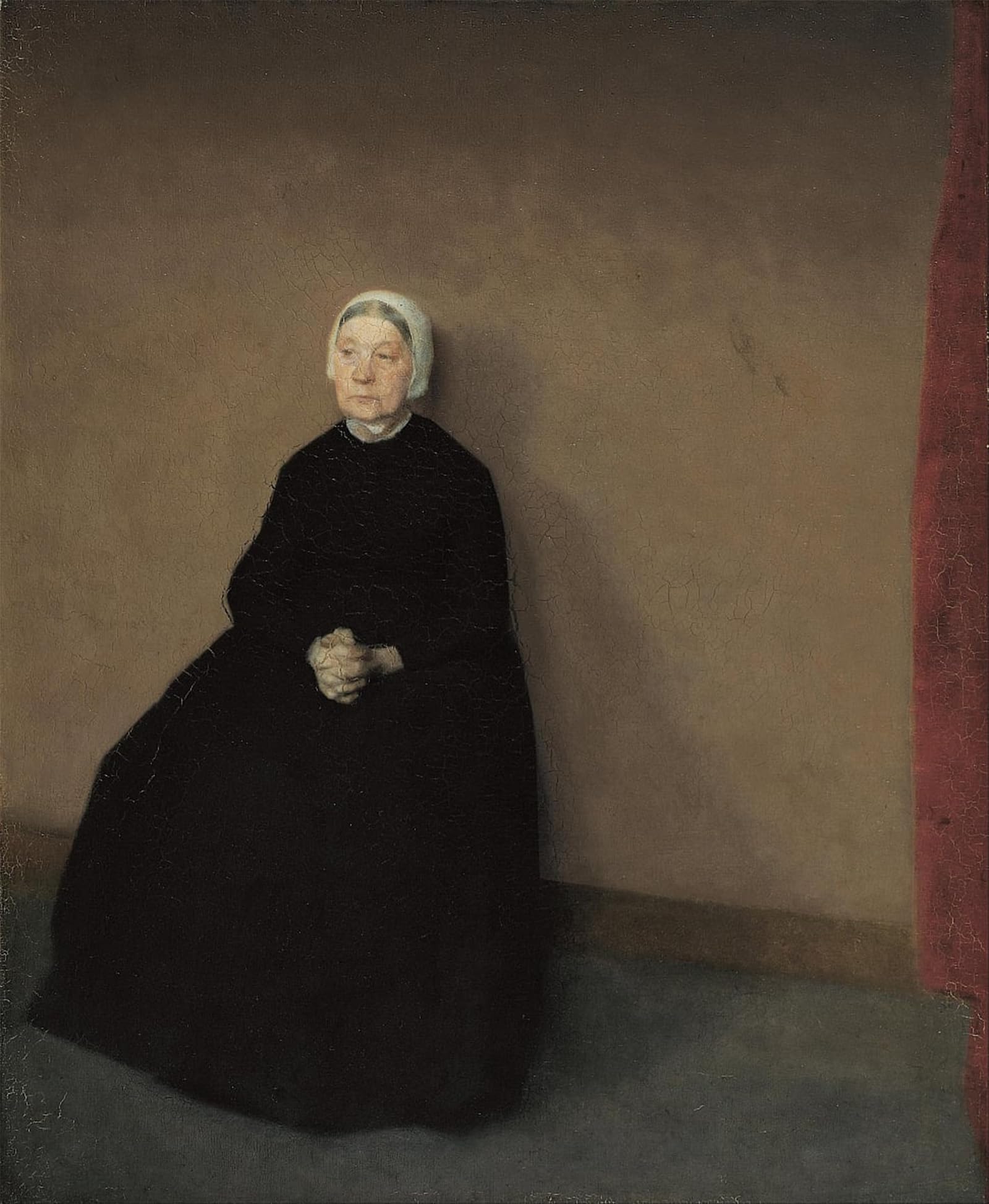 Serendipitp No Frame Vintage Picture Print On Canvas Wall Art Poster An Old Woman By Vilhelm Hammershøi Artwork Print Poster For Wall Decor 60X90cm
