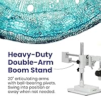 Vista 4 de AmScope Microscopio profesional trinocular con zoom estéreo SM-4TZ-144A, unidades de visualización WH10x, aumento de 3,5X-90X, objetivo con zoom