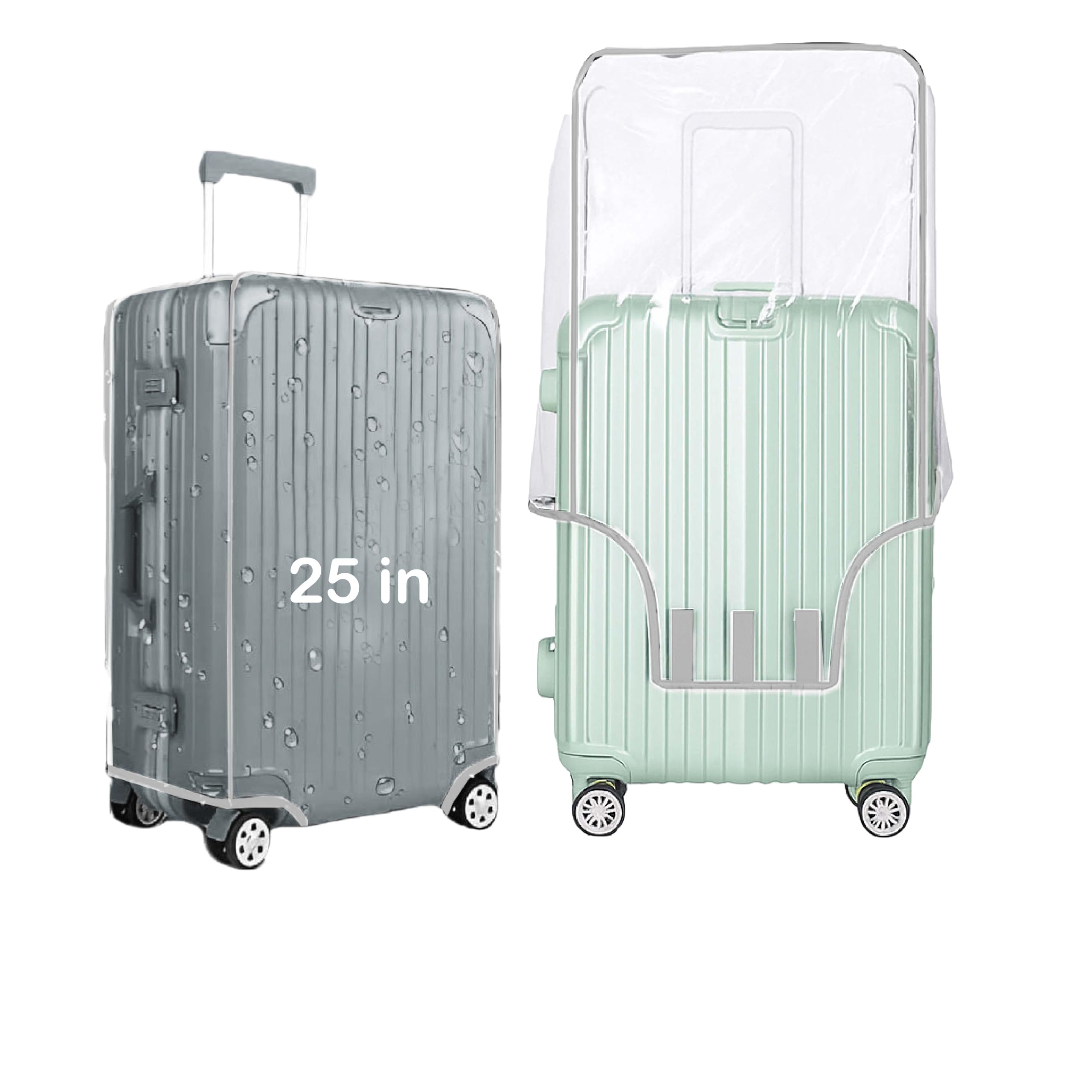 Handcuffs PVC Transparent Luggage Trolley Waterproof Cover|Dust Proof Suitcase & Trolley Bag Cover - 25 Inches