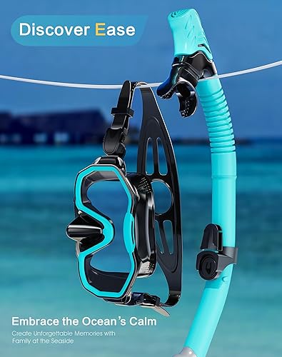 Miniatura 9 de Snorkeling Gear for Adults Kids, Dry-Top Snorkel Set, 180Panoramic Wide View Diving Mask Breathing Freely Snorkel Mask for Snorkeling Scuba Diving