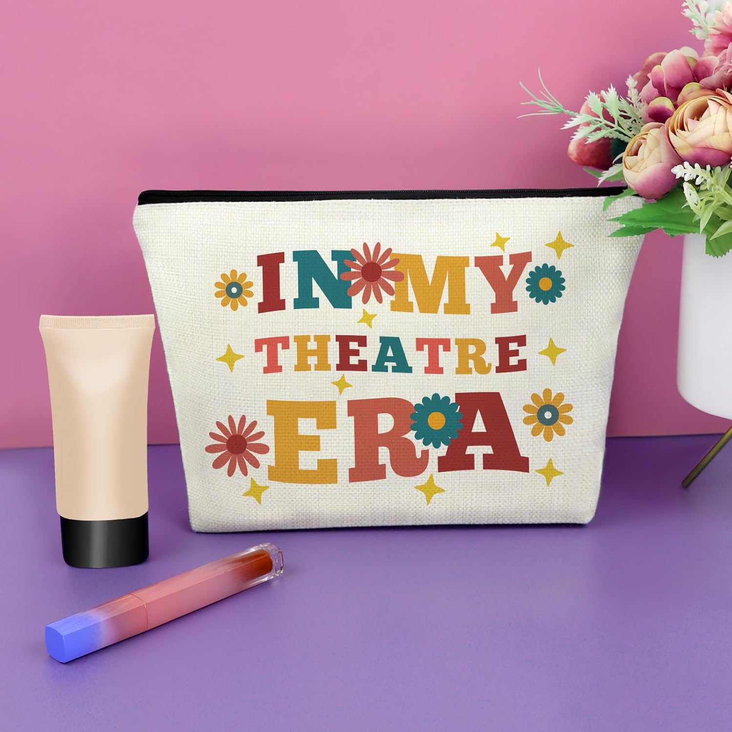 Theater makeup bag Theatre Drama Gift for Women Theaters Lovers Gift for daughter sister bestie cosmetic bag Appreciation Gifts for Dramatist Birthday Christmas Gifts toiletry pouch - Image 4