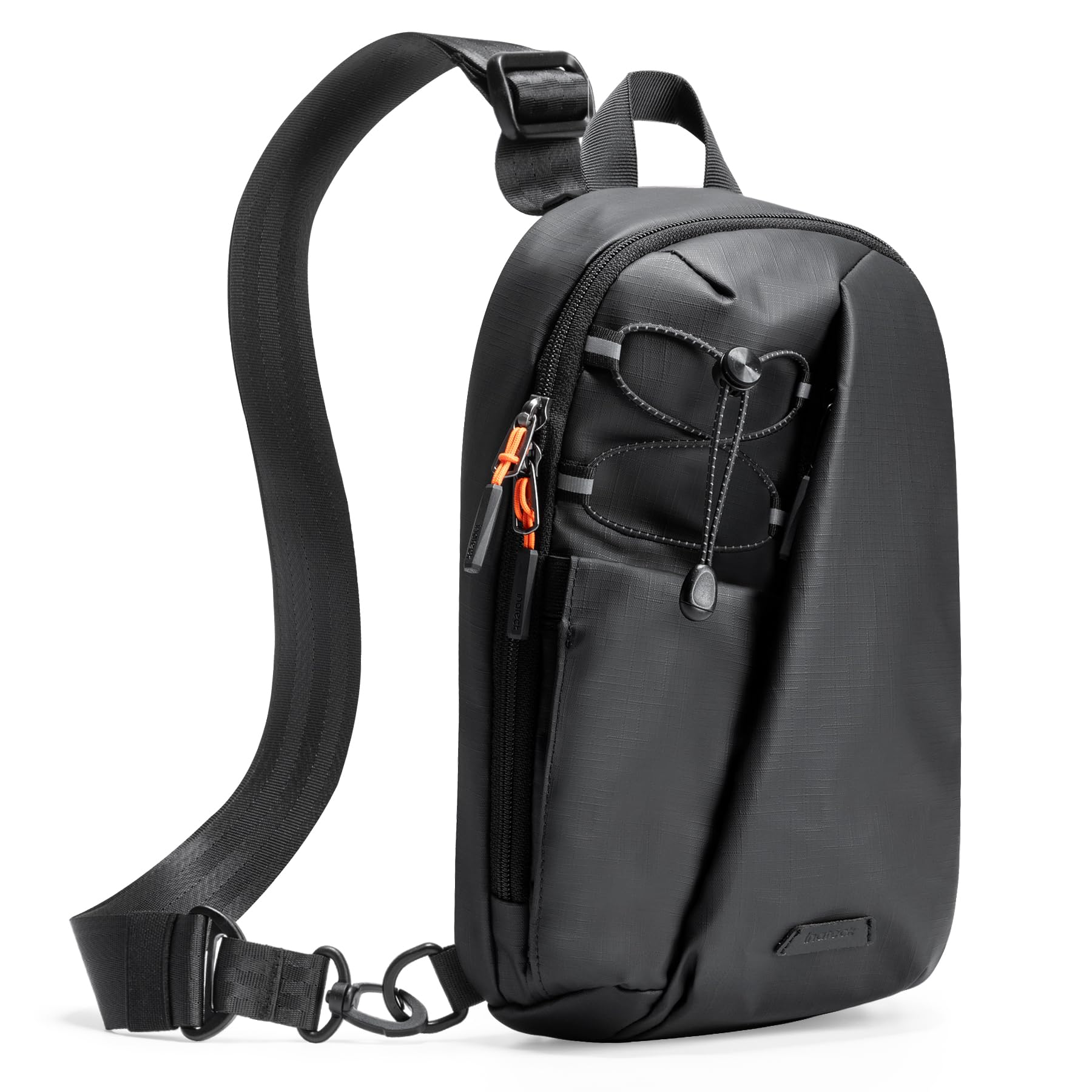 Inateck Sling Bag X-Row, lekka męska torba na ramię, odporna na zachlapanie wodą, torba na klatkę piersiową, na wędrówki, podróże, spacery, czarny, 18.5 x 7 x 28.5 cm, Minimalistyczny