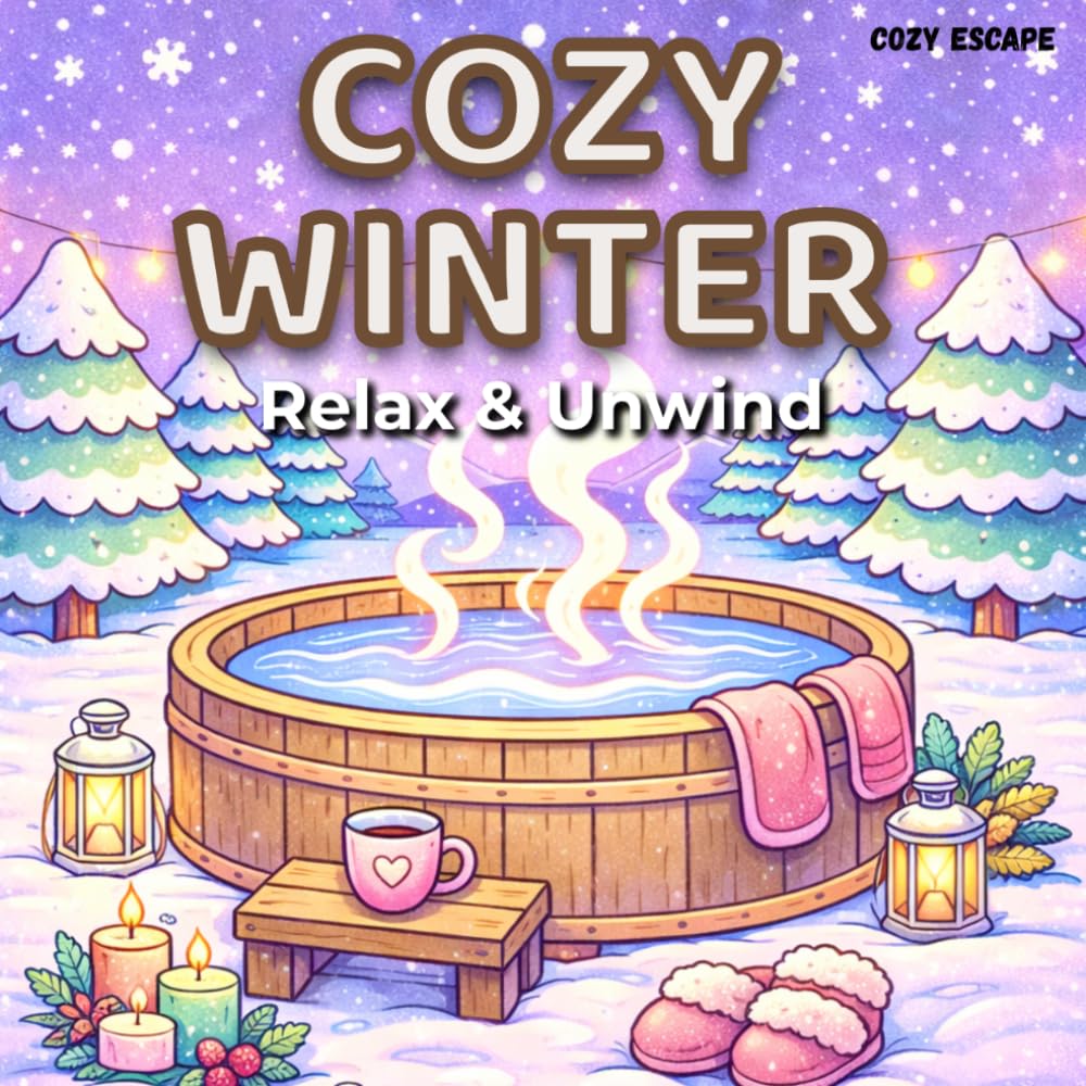 Cozy Winter Coloring Book for Adults & Teens: Relax & Unwind with Cute Cozy Scenes, Hot Cocoa, Blankets & Hygge Vibes (Cozy colloring book)