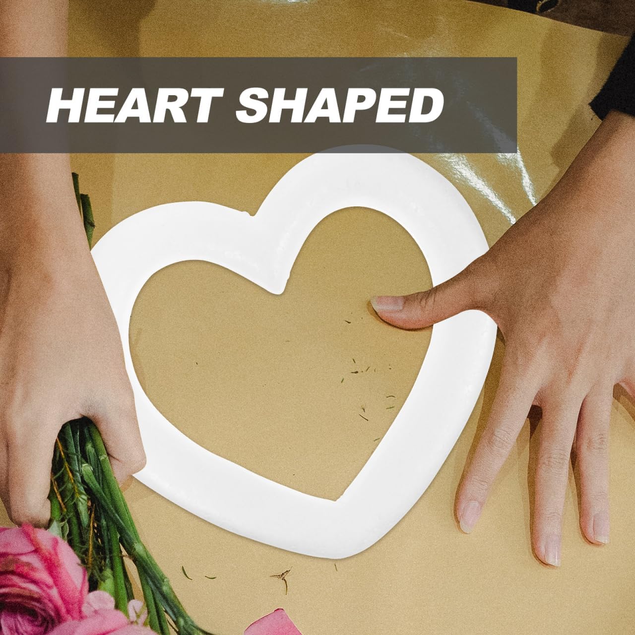 2pcs Craft Foam Heart Foam Wreath Forms Heart Shaped Craft Modeling Polystyrene Wreath Ring Frames for Wedding Valentines Day Projects Sculpture DIY Arts Crafts