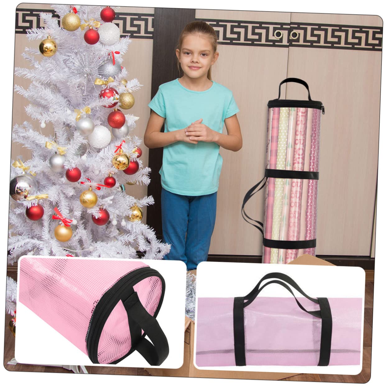 FRCOLOR 4Pcs Weihnachts-Aufbewahrungstasche bags weihnachtliche geschenktüten Weihnachtsaufbewahrung Reißverschlüsse Geschenkverpackungsbeutel Verpackungshalter Plastik