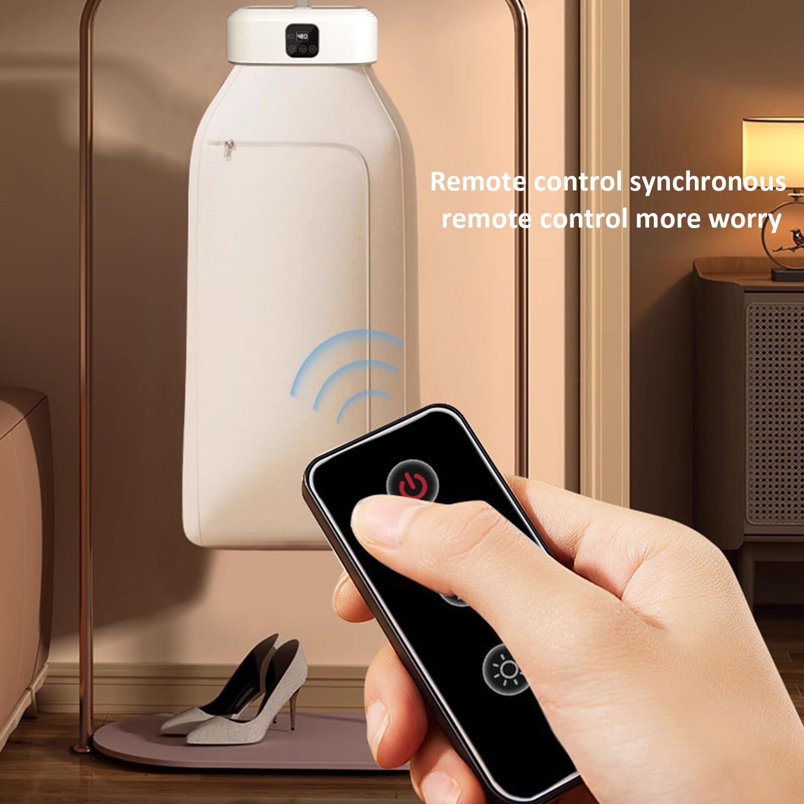 Secadora de Ropa portátil, Secadora pequeña con Pantalla LED y Control Remoto, Secadora eléctrica Plegable con 2 velocidades Ajustables, Temporizador Inteligente de 1 a 8 h