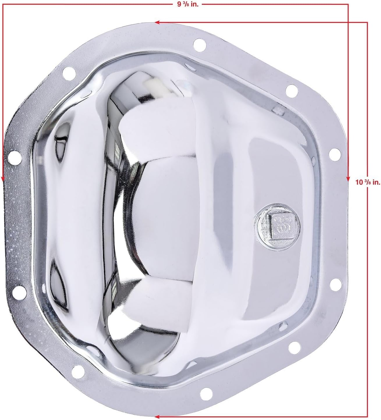 JEGS 62564 Chrome Differential Cover Dana 44 10-Bolt Chrome-Plated 16-Gauge Stee
