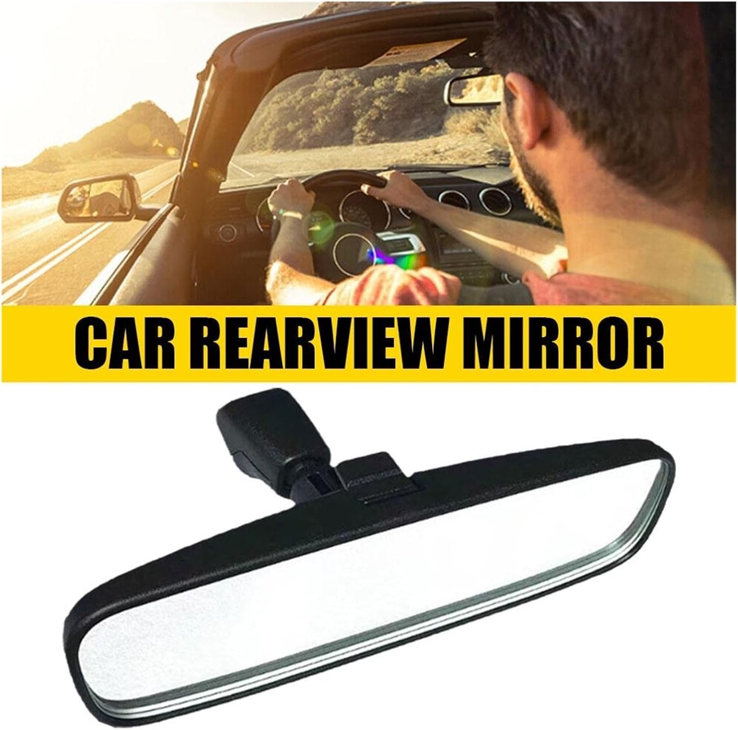 Car Interior Rearview Mirror Assembly Compatible with CJ YJ TJ JK 1976-2012 -Replacement