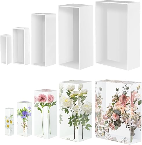 Miniatura 8 de KISREL Moldes Grandes Cuadrados de Resina, Molde Cuadrado de Silicona para Resina Epoxy, Molde Grande para Conservación de Flores, Moldes de Vaciado