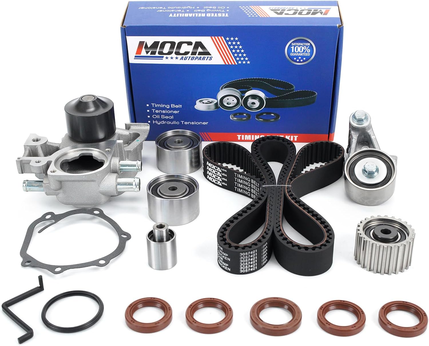 MOCA 13028-AA240 Timing Belt Water Pump Kit Compatible with 2002-2005 for Subaru Impreza WRX 2.0L EJ20T Engine
