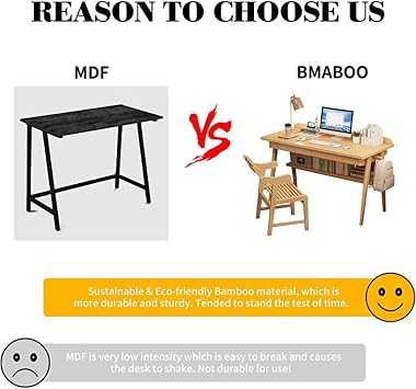 100% Solid Oak Wood Desk, Writing Desk with Drawers and Storage Shelves Mid-Century Modern Home Office Desk Small Study Table for Bedroom(47 Inch, Natural)