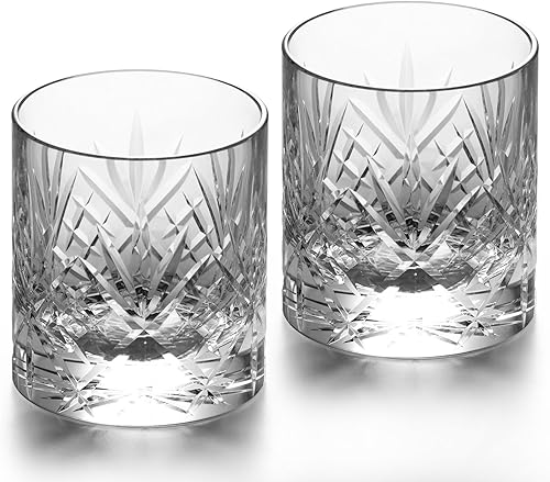 Miniatura 10 de KAMMAK - Juego de 2 vasos de whisky de cristal, vasos sin tallo de 250 ml hechos a mano al soplo, vasos de cóctel de lujo, copa de escocés para