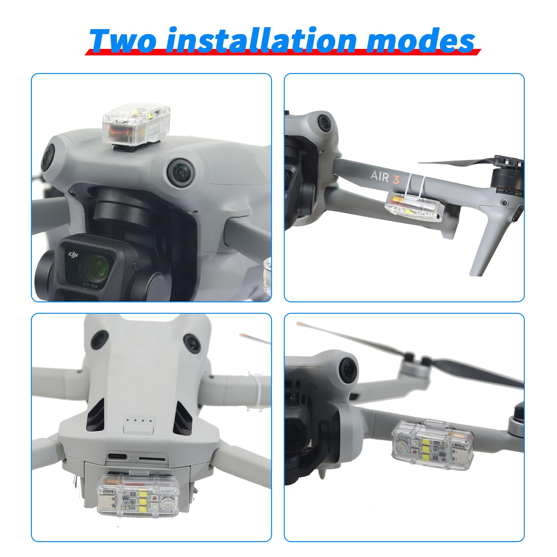 CAPART Rechargeable Strobe Light For DJI Drones - Mini 4 Pro, Mini 3, Air 3 Compatible Search & Spotlight