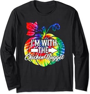 I'm With Chicken Nugget Couple Matching Halloween Costume Ti Long Sleeve T-Shirt