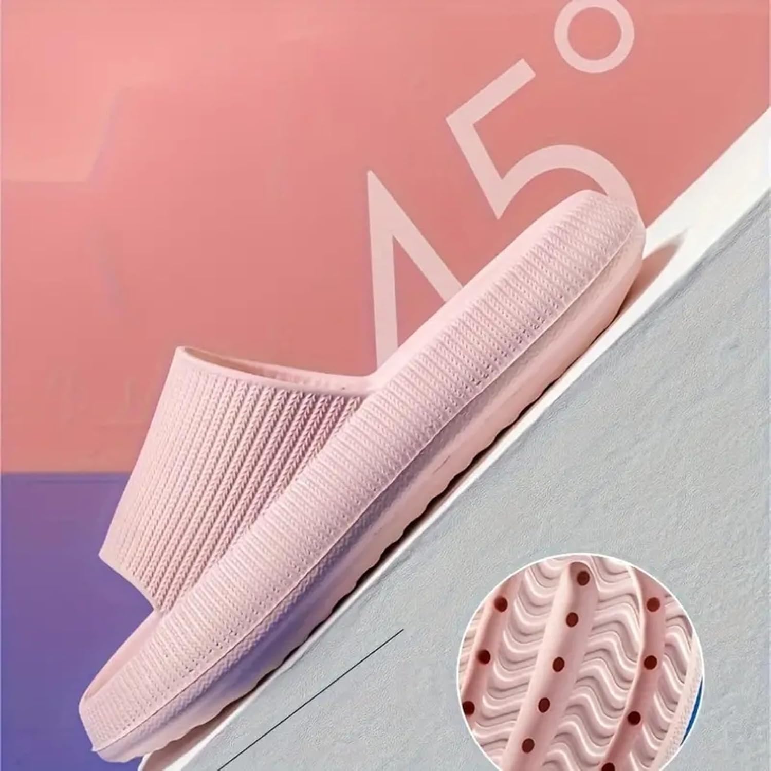 Pillow Slippers for Women Men Summer Indoor House Slippers Shower Shoes Lightweight Open Toe Slip On Platform Quick Dry Bath Sandals Soft Comfortable Shower Sandals - Image 3