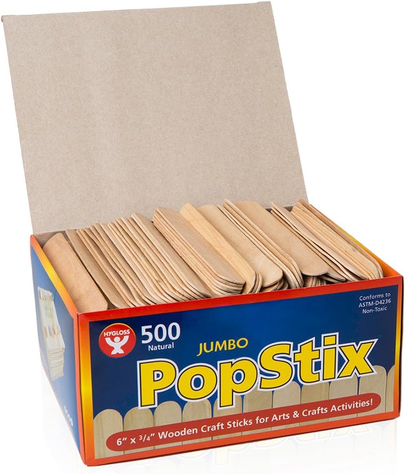 Hygloss Products Colored Craft Sticks – Bright Vibrant Wood Popsicle Sticks – 4.5 Inches, 1000/Box Mixed Colors, Bulk Pack 10 Boxes- 10,000 Sticks