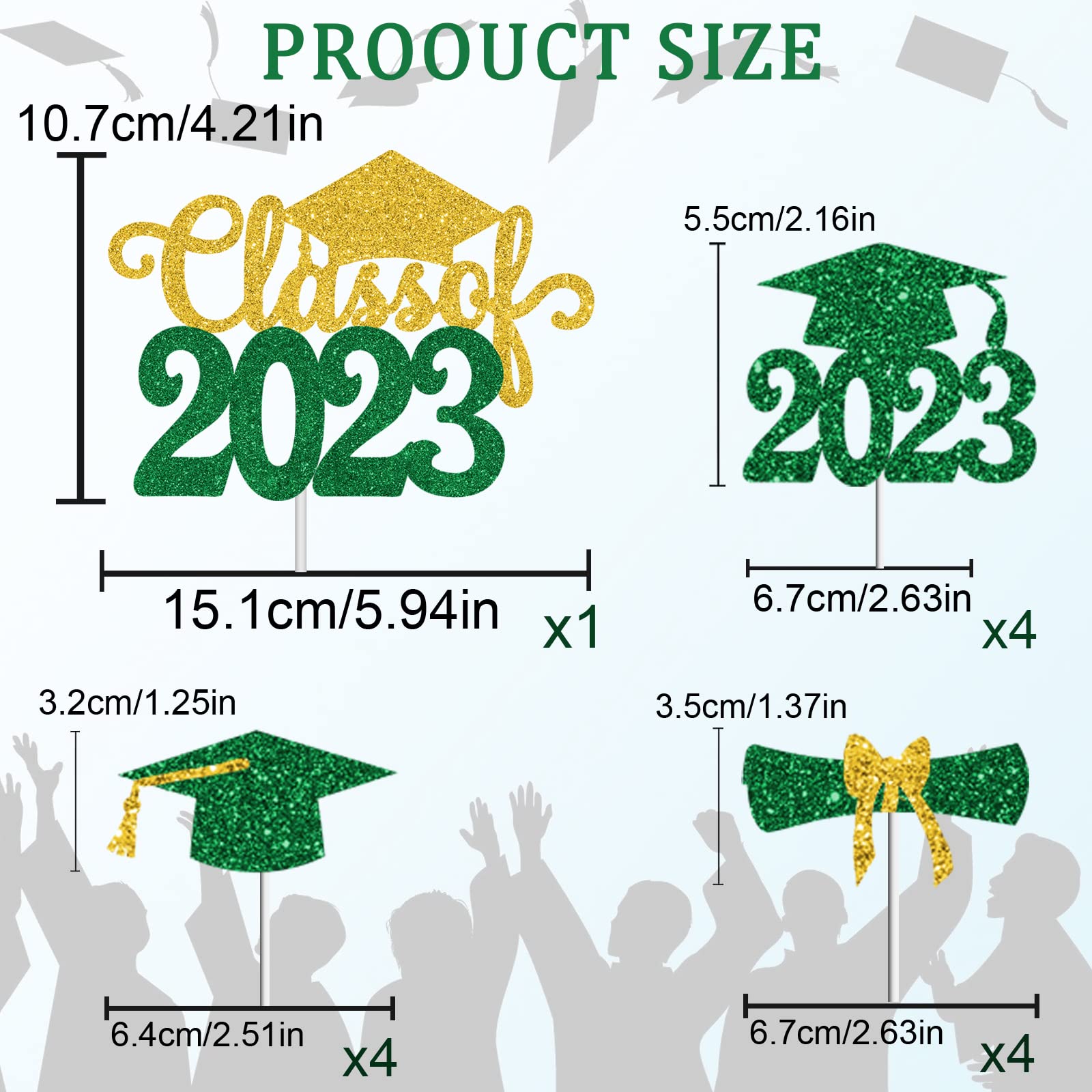 Class Of 2023 Cake Topper – Glitzernd Schwarz-lila, Für Abschlusskuchen, Ca. 11,7x14,5 Cm